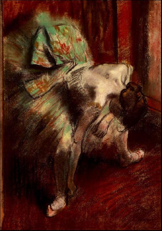 Edgar Degas Dancer in Green Tutu oil painting picture